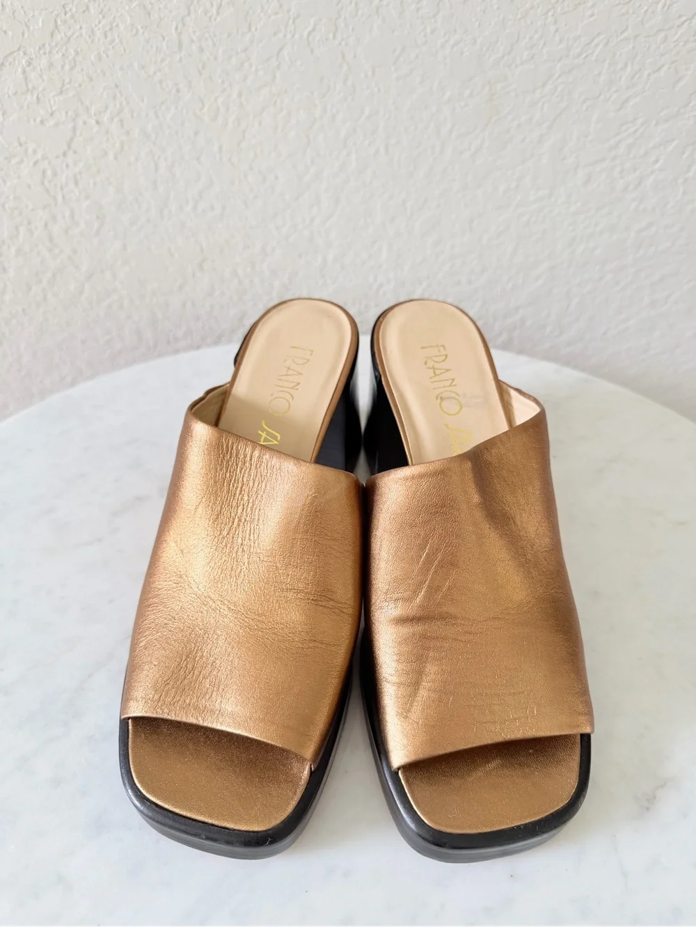 Franco Sarto sculptural metallic